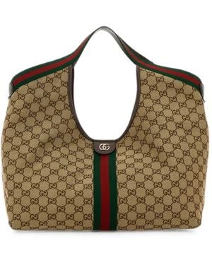 Gucci Large Giglio Gg Tote Bag - Green