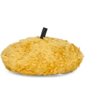 Moschino Bouclé-Texture Beret - Yellow