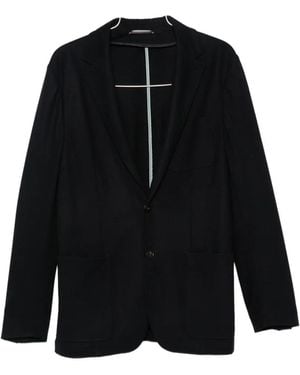 Canali Notched-Lapel Patch-Pocket Blazer - Black
