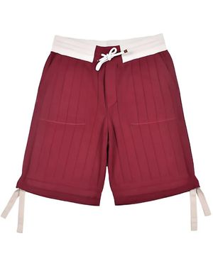 Brunello Cucinelli Ribbed-Knit Drawstring Shorts - Red