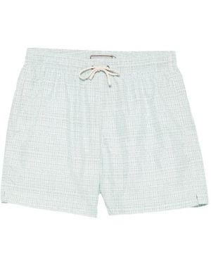 Canali Patterned Swim Shorts - White
