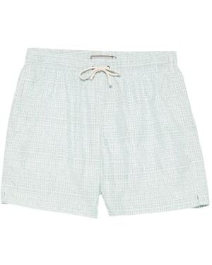 Canali Patterned Swim Shorts - White