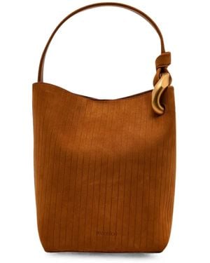 JW Anderson Bolso Bombonera Con Logo En Relieve - Marrón