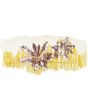 Agua de Coco Beaded Fringe-Trim Bikini Top - Metallic