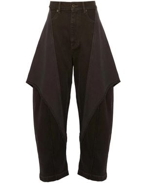 JW Anderson Cropped Sculptural Jeans - Schwarz