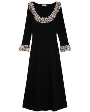 RIXO London Mika Ruffled Midi Dress - Black