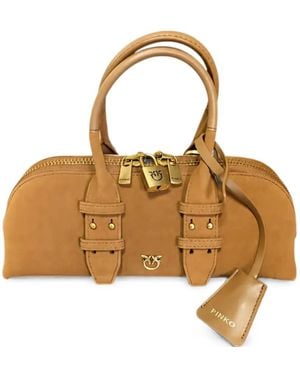 Pinko Love Birds Buckle Shoulder Bag - Metallic