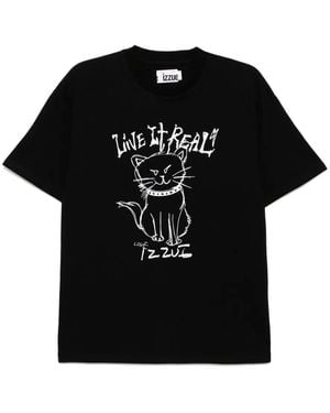 Izzue Graphic-Print T-Shirt - Black