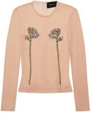 Simone Rocha フローラル トップ - ナチュラル