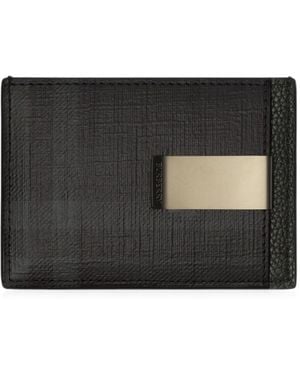Burberry City Check Clip Card Case - Black