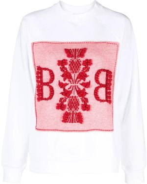 Barrie Embroidered Panelled Sweatshirt