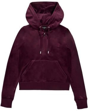 Juicy Couture Robertson Velour Zip-Up Hoodie - Purple