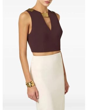 Elisabetta Franchi V-Neck Top - Purple