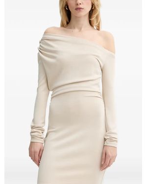Guess Draped Off-The-Shoulder Mini Dress - Natural