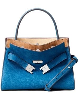 Tory Burch Petite Lee Radziwill Nubuck Double Bag - Blue