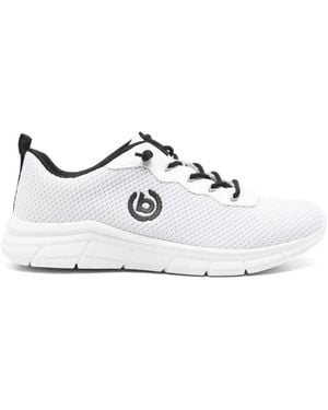 Bugatti Logo-Embroidered Mesh Sneakers - White
