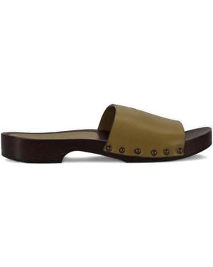 LA ROSE Leather Sandals - Green