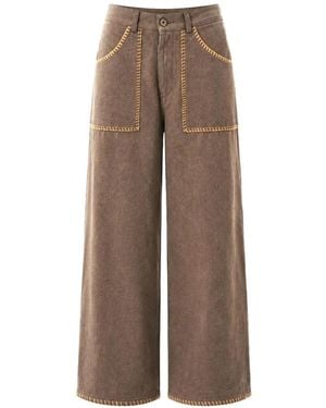 Estudio Niksen Wide-Leg Trousers - Brown