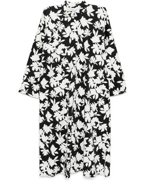 Comme des Garçons Kleid Mit Blumen-Print - Weiß
