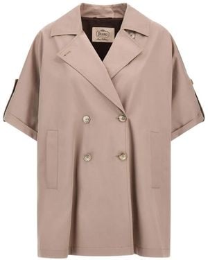 Herno Doppelreihiger Poncho - Pink