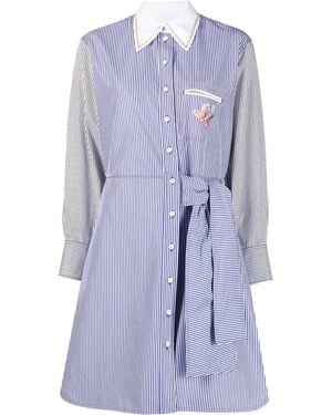 Chloé Pinstripe-pattern Shirtdress - Blue