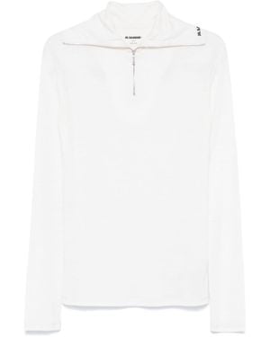 Jil Sander T-Shirt Mit Reißverschluss - Weiß