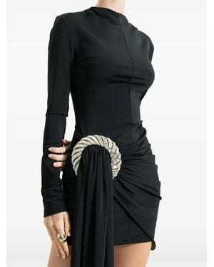 David Koma Spiral-Drape Mini Dress - Black