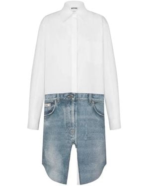 Moschino Shirt-Collar Mini Dress - Blue