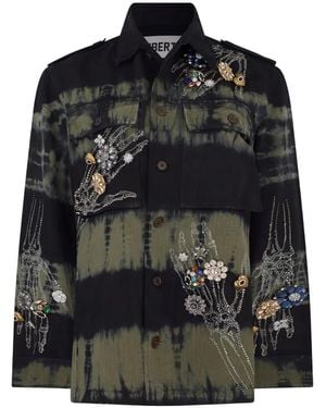 Libertine Buried Treasure Tie-Dye Embellished Jacket - Black