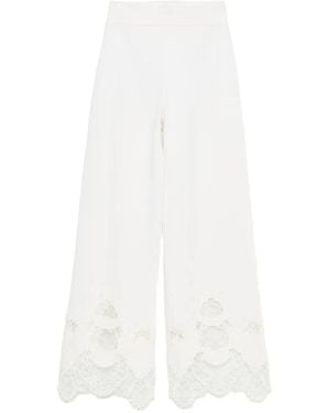 Ermanno Scervino Lace-Detail Trousers - White