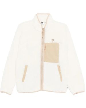 Chocoolate Logo-Plaque Fleece Jacket - White