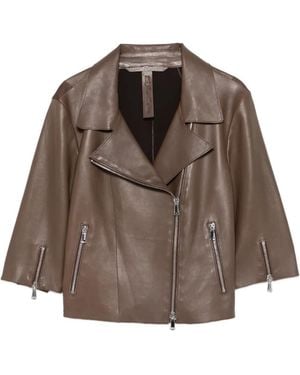 The Jack Leathers Zip Leather Jacket - Brown