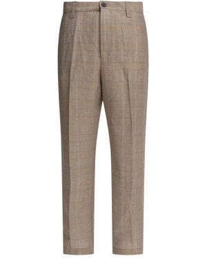 NN07 Checked-Pattern Pants - Gray
