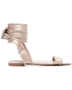 Red(V) City Ballet Flat Sandals - White