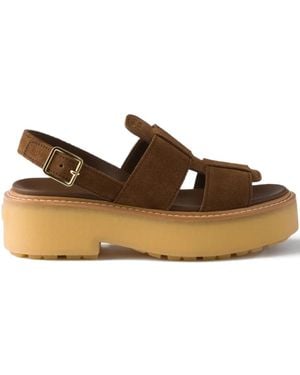 Prada Suede Sandals - Brown