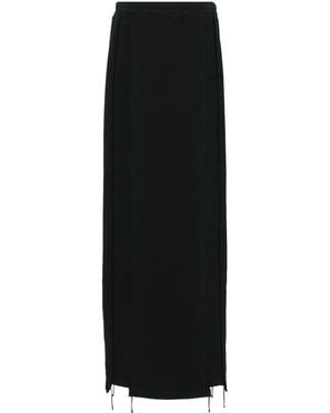 Vetements Embroidered Jersey Maxi Skirt - Black