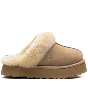 UGG Disquette Shearling Platform Mules - Natural