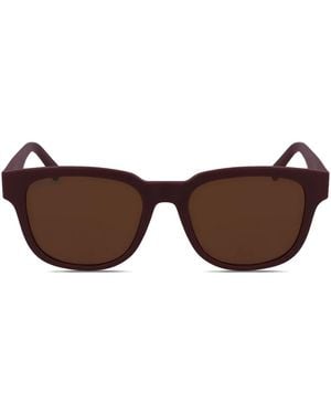 Lacoste Square-Frame Sunglasses - Brown