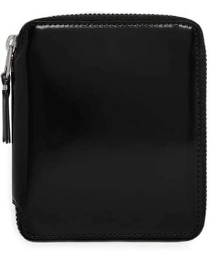Comme des Garçons Patent-Finish Zip-Around Wallet - Black