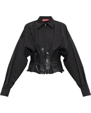 DIESEL Zip Pleated Jacket - Black
