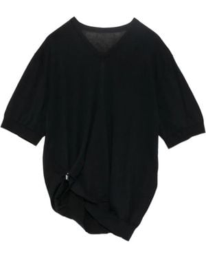 JNBY V-Neck Cotton Pullover - Black