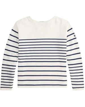 Polo Ralph Lauren Striped-Pattern Boat-Neck Jumper - White