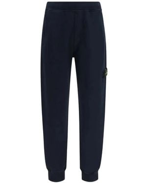 Stone Island Pantalones De Chándal Con Parche Del Logo - Azul