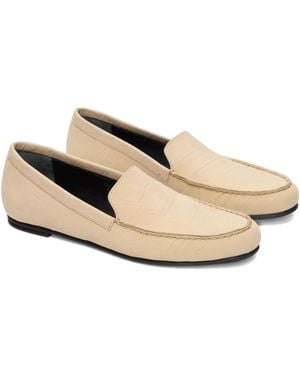 Loulou de Saison Pesaro Topstitching Loafers - Natural