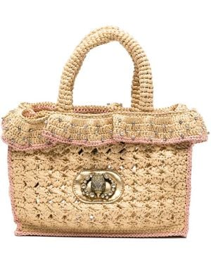 Kurt Geiger Chelsea Embellished Ruffled Tote Bag - Metallic