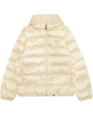 Aape By A Bathing Ape Mooonface Logo Hooded Down Jacket - Natural