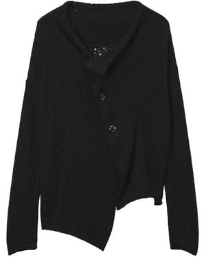 Y's Yohji Yamamoto Buttoned Asymmetrical Cardigan - Black