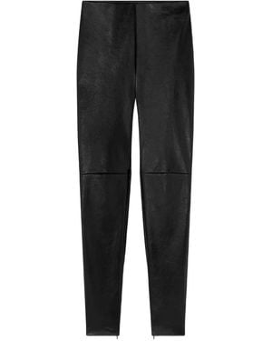 Versace Leather Panel Trousers - Black