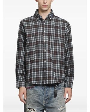 DAGGER Micro-Check Flannel Shirt - Grey