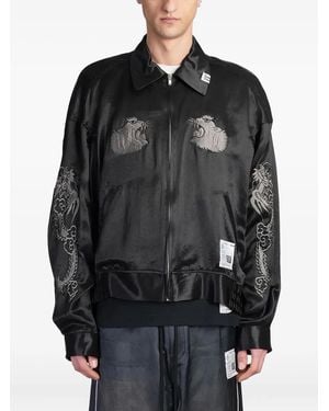 Maison Mihara Yasuhiro Embroidered Bomber Jacket - Black